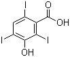 structure of CAS# 53279-72-4, 3-羟基-2,4,6-三碘苯甲酸