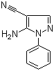 structure of CAS# 5334-43-0, 5-Amino-1-phenylpyrazole-3-carbonitrile