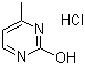 CAS # 5348-51-6, 2-Hydroxy-4-methylpyrimidine hydrochloride, 4-Methyl-2-pyrimidinol hydrochloride