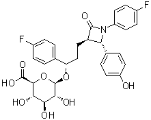 CAS # 536709-33-8, (1S)-1-(4-Fluorophenyl)-3-[(2S,3R)-1-(4-fluorophenyl)-2-(4-hydroxyphenyl)-4-oxo-3-azetidinyl]propyl beta-D-glucopyranosiduronic acid, SCH 488128, Ezetimibe hydroxy glucuronide