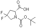 structure of CAS# 536747-87-2, (R)-1-(叔丁氧羰基)-4,4-二氟吡咯烷-2-羧酸