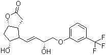 structure of CAS# 53872-60-9, (+)-(3aR,4R,5r,6aS)-六氢-5-羟基-4-[(1E,3R)-3-羟基-4-(3-三氟甲基)苯氧基-1-丁烯基]-2H-环戊并[b]呋喃-2-酮