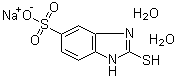 structure of CAS# 53918-03-9, 2-Mercapto-5-benzimidazolesulfonic acid sodium salt dihydrate