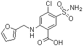 CAS # 54-31-9, Furosemide, 5-(Aminosulfonyl)-4-chloro-2-((2-furanylmethyl)amino)benzoic acid, 4-Chloro-N-furfuryl-5-sulfamoylanthranilic acid, 2-Furfurylamino-4-chloro-5-sulfamoylbenzoic acid