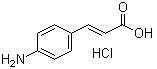 CAS # 54057-95-3, 4-Aminocinnamic acid hydrochloride, 3-(4-Aminophenyl)acrylic acid hydrochloride, 3-(4-Aminophenyl)-2-propenoic acid hydrochloride, p-Aminocinnamic acid hydrochloride