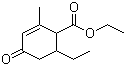 CAS # 5421-90-9, 6-Ethyl-2-methyl-4-oxo-2-cyclohexene-1-carboxylic acid ethyl ester, NSC 5688, NSC 57312