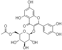 structure of CAS# 54542-51-7, Quercetin 3-O-(6'-O-acetyl)-beta-D-glucopyranoside