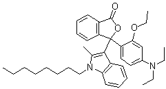 CAS # 54574-00-4, 3-(2-Ethoxy-4-diethylaminophenyl)-3-(1-octyl-2-methylindol-3-yl)phthalide, 3-(4-Diethylamino-2-ethoxyphenyl)-3-(1-octyl-2-methylindol-3-yl)phthalide, 3-(p-Diethylamino-o-ethoxyphenyl)-3-(1-octyl-2-methylindol-3-yl)phthalide