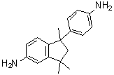 structure of CAS# 54628-89-6, 1-(4-Aminophenyl)-2,3-dihydro-1,3,3-trimethyl-1H-inden-5-amine