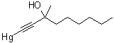 CAS # 5463-12-7, (3-Hydroxy-3-methyl-1-nonynyl)mercury, NSC 6405