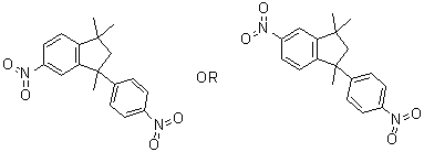 CAS # 54648-07-6, 2,3-Dihydro-1,1,3-trimethyl-5(or 6)-nitro-3-(4-nitrophenyl)-1H-indene