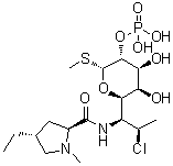 CAS # 54887-31-9, Clindamycin B 2-phosphate, Methyl 7-chloro-6,7,8-trideoxy-6-[[[(2S,4R)-4-ethyl-1-methyl-2-pyrrolidinyl]carbonyl]amino]-1-thio-L-threo-alpha-D-galacto-octopyranoside 2-(dihydrogen phosphate)