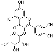 Quercetin 3-beta-D-xylopyranoside molecular structure (CAS 549-32-6)