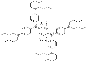 CAS # 5496-71-9, N3,N3,N6,N6-Tetrakis[4-(dibutylamino)phenyl]-1,4-cyclohexadiene-3,6-diaminium  hexafluoroantimonate (1:2), N,N'-Cyclohexa-2,5-diene-1,4-diylidenebis[4-(dibutylamino)-N-[4-(dibutylamino)phenyl]anilinium] bis[hexafluoroantimonate(1-)](1:2)