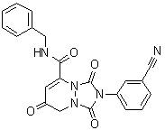 CAS # 550368-41-7, 2-(3-Cyanophenyl)-2,3,7,8-tetrahydro-1,3,7-trioxo-N-(phenylmethyl)-1H-[1,2,4]triazolo[1,2-a]pyridazine-5-carboxamide, PNRI 299