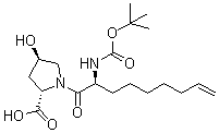 structure of CAS# 552335-47-4, (4R)-1-[(2S)-2-[[(1,1-Dimethylethoxy)carbonyl]amino]-1-oxo-8-nonenyl]-4-hydroxy-L-proline