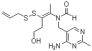 CAS # 554-44-9, Allithiamine, N-[(4-Amino-2-methyl-5-pyrimidinyl)methyl]-N-[4-hydroxy-1-methyl-2-(2-propenyldithio)-1-butenyl]formamide