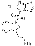 structure of CAS# 554403-49-5, 2-[1-[(6-Chloroimidazo[2,1-b][1,3]thiazol-5-yl)sulfonyl]-1H-indol-3-yl]ethylamine