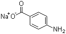CAS # 555-06-6, Aminobenzoate sodium, Antergyl, Pabavit, Sodium 4-aminobenzoate, Sodium p-aminobenzoate, p-Aminobenzoic acid sodium salt