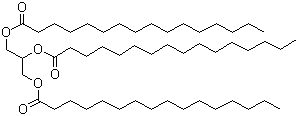 CAS # 555-44-2, Glyceryl tripalmitate, Palmitic triglyceride, Spezialfett 116, Triglyceride PPP, Triglyceryl palmitate, Tripalmitate, Tripalmitin, Tripalmitoylglycerol