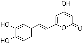CAS # 555-55-5, Hispidine, 6-[(1E)-2-(3,4-Dihydroxyphenyl)ethenyl]-4-hydroxy-2H-pyran-2-one, 6-(3,4-Dihydroxystyryl)-4-hydroxy-2H-pyran-2-one, (E)-6-[2-(3,4-Dihydroxyphenyl)ethenyl]-4-hydroxy-2H-pyran-2-one, 6-(3,4-Dihydroxystyryl)-4-hydroxy-2-pyrone
