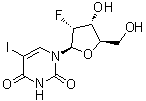 structure of CAS# 55612-21-0, 2'-脱氧-2'-氟-5-碘尿苷