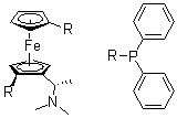 CAS # 55650-59-4, (2S)-1-[(1S)-1-(Dimethylamino)ethyl]-1',2-bis(diphenylphosphino)ferrocene