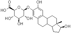 CAS # 55666-09-6, 2-Hydroxyestradiol 3-glucuronide, (17beta)-2,17-Dihydroxyestra-1,3,5(10)-trien-3-yl beta-D-glucopyranosiduronic acid