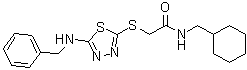 N-(Cyclohexylmethyl)-2-[[5-[(phenylmethyl)amino]-1,3,4-thiadiazol-2-yl]thio]acetamide molecular structure (CAS 556803-08-8)