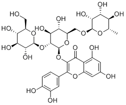 CAS # 55696-55-4, Quercetin 3-O-beta-D-2-glucosyl-rutinoside, 2-(3,4-dihydroxyphenyl)-3-[(2S,3R,4S,5S,6R)-4,5-dihydroxy-3-[(2S,3R,4S,5S,6R)-3,4,5-trihydroxy-6-(hydroxymethyl)oxan-2-yl]oxy-6-[[(2R,3R,4R,5R,6S)-3,4,5-trihydroxy-6-methyloxan-2-yl]oxymethyl]oxan-2-yl]oxy-5,7-dihydroxychromen-4-one