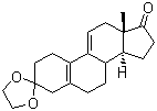 CAS 登录号：5571-36-8, 3-缩酮, 环-3-(1,2-亚乙基缩醛)-雌甾-5(10),9(11)-二烯-3,17-二酮