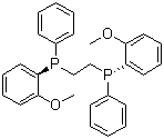 CAS # 55739-58-7, (R,R)-DIPAMP, (R,R)-1,2-Bis[(2-methoxyphenyl)(phenylphosphino)]ethane, (R,R)-1,2-Ethanediylbis[(2-methoxyphenyl)phenylphosphine], (R,R)-Ethylenebis[(2-methoxyphenyl)phenylphosphine], [(1R,2R)-(-)-Bis[(2-methoxyphenyl)phenylphosphino]ethane]