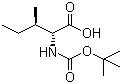 structure of CAS# 55780-90-0, N-叔丁氧羰基-D-别异亮氨酸