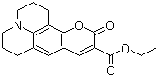 CAS # 55804-66-5, Coumarin 314, Ethyl 6,7,9,10-tetrahydro-8h,11H-quinolizino[9,9a,1-gh]coumarin-3-carboxylate, 1,2,4,5,3H,6H,10H-Tetrahydro-9-carbethoxy[1]benzopyrano(9,9a,1-gh)-quinolizin-10-one