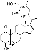 CAS # 5589-41-3, 2,3-Dihydrowithaferin A, (4beta,5beta,6beta,22R)-5,6-Epoxy-4,22,27-trihydroxy-1-oxo-ergost-24-en-26-oic acid delta-lactone, NSC 328417, NSC 97867