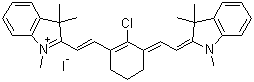 structure of CAS# 56289-67-9, 2-[2-[2-氯-3-[(1,3-二氢-1,3,3-三甲基-2H-吲哚-2-亚基)乙亚基]-1-环戊烯-1-基]乙烯基]-1,3,3-三甲基吲哚鎓碘化物