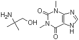 CAS # 5634-34-4, Ambuphylline, 1,3-Dimethyl-7H-purine-2,6-dione 2-amino-2-methylpropan-1-ol, Theophylline aminoisobutanol