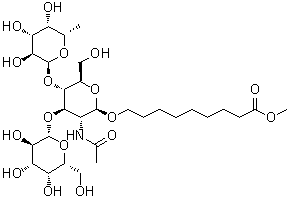 CAS 登录号：56343-02-3, 9-[[O-6-脱氧-alpha-L-吡喃半乳糖基-(1→4)-O-[beta-D-吡喃半乳糖基-(1→3)]-2-(乙酰氨基)-2-脱氧-beta-D-吡喃葡萄糖基]氧基]壬酸甲酯
