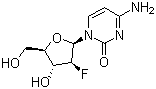 4-Amino-1-(2-deoxy-2-fluoro-beta-D-arabinofuranosyl)-2(1H)-pyrimidinone molecular structure (CAS 56632-83-8)