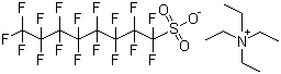 structure of CAS# 56773-42-3, Heptadecafluorooctanesulfonic acid tetraethylammonium salt