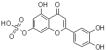 CAS # 56857-57-9, Luteolin 7-sulfate, 2-(3,4-Dihydroxyphenyl)-5-hydroxy-7-(sulfooxy)-4H-1-benzopyran-4-one, Luteolin 7-bisulfate