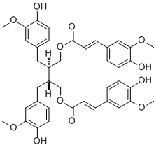 structure of CAS# 56973-66-1, 9,9'-二-O-(E)-阿魏酰开环异落叶松脂素