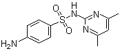 CAS # 57-68-1, Sulfamethazine, 2-(p-Aminobenzenesulfonamido)-4,6-dimethylpyrimidine, 2-Sulfanilamido-4,6-dimethylpyrimidine, N1-(4,6-Dimethyl-2-pyrimidinyl)sulfanilamide, Sulfadimezine, Sulfadimidine