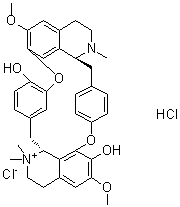 CAS # 57-94-3, Tubocurarine hydrochloride, Amelizol, Amerizol, Curarin HAF, D-Tubocurarine, Delacurarine, Dextrotubocurarine chloride, Intocostrine T, Introcostrin, Tubadil, Tubarine, Tubocurarine, Tubocurarine chloride, Tubocurarine hydrochloride, d-(+)-Tubocurarine chloride, d-Paracurarine chloride, d-Tubocurarine, d-Tubocurarine chloride, d-Tubocurarine dichloride, d-Tubocurarine hydrochloride