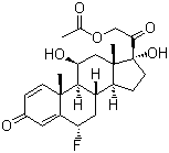 CAS # 570-36-5, 6alpha-Fluoroprednisolone acetate, 6a-Fluoro-11b,17,21-trihydroxypregna-1,4-diene-3,20-dione 21-acetate