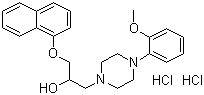 CAS # 57149-07-2, Naftopidil dihydrochloride, 4-(2-Methoxyphenyl)-alpha-[(1-naphthalenyloxy)methyl]-1-piperazineethanol dihydrochloride