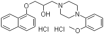 CAS # 57149-08-3, Naftopidil dihydrochloride, 1-[4-(2-Methoxyphenyl)-1-piperazinyl]-3-(1-naphthoxy)-2-propanol dihydrochloride