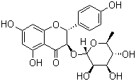 CAS # 572-31-6, Engeletin, Engelitin, (+)-(2R,3R)-Dihydrokaempferol 3-O-alpha-L-rhamnoside, Dihydrokaempferol 3-O-alpha-L-rhamnopyranoside, Dihydrokaempferol 3-rhamnoside, (2R,3R)-5,7-Dihydroxy-2-(4-hydroxyphenyl)-4-oxo-3,4-dihydro-2H-chromen-3-yl 6-deoxy-alpha-L-mannopyranoside