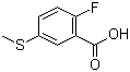 structure of CAS# 57318-98-6, 2-氟-5-甲硫基苯甲酸