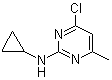 structure of CAS# 5734-73-6, 4-Chloro-N-cyclopropyl-6-methyl-2-pyrimidinamine